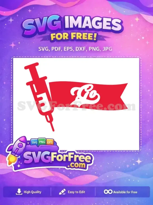 Free Red Syringe Free Quarantine White Logo Design Free SVG