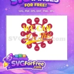 Free Yellow Script Free Red Corona Quarantine Free SVG - Instant Download