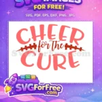 Free Pink Cheer Text Free Football Graphic Cheer Cure Free SVG - Instant Download