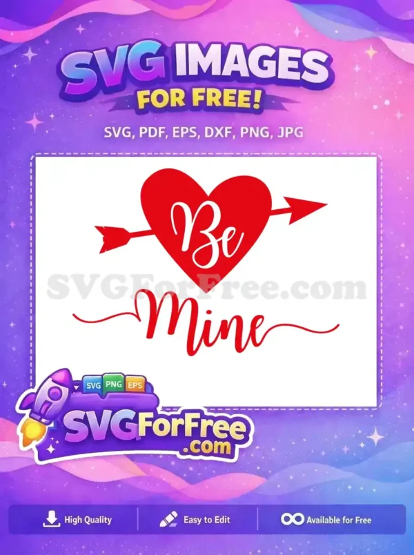 Free Red Heart Free Arrow Be Mine Free SVG