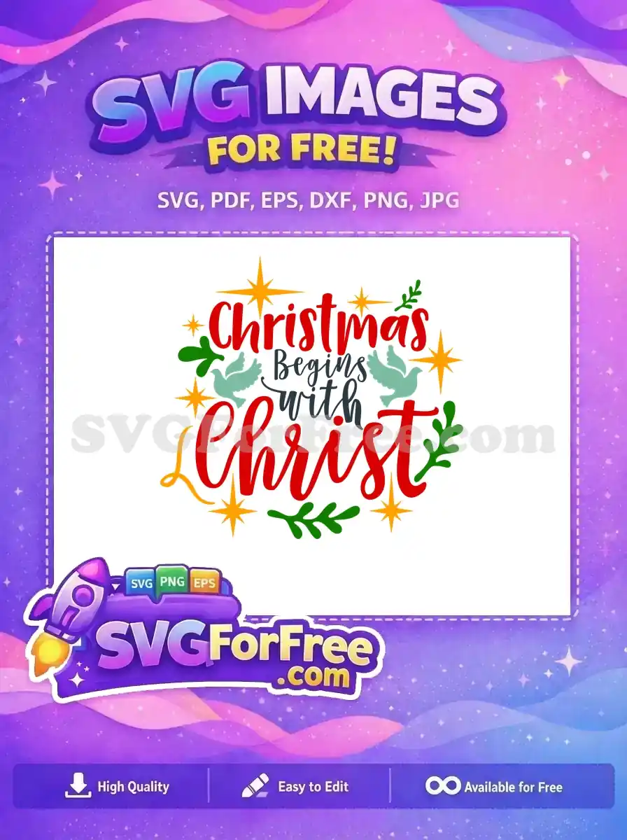 Free Christmas Begins Red Free Doves Stars Holiday Free SVG