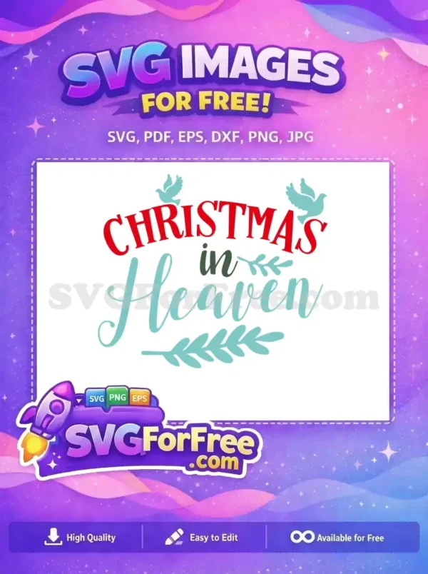 Free Red Christmas Free Blue Doves Christmas In Heaven Free SVG
