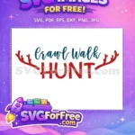 Free Crawl Walk Navy Free Antlers Hunt Free SVG - Instant Download