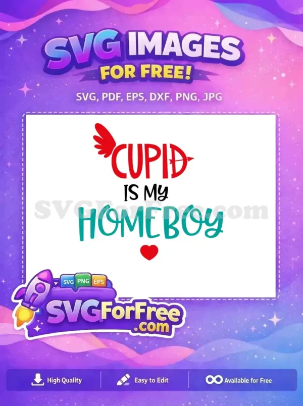 Free Winged Cupid Free Arrow Heart Valentine Free SVG