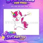 Free Rainbow Unicorn Dabbing Free with Wand Cute Free SVG - Instant Download
