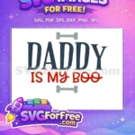 Free Daddy Blue Letters Free Red Boo Quote Free SVG - Instant Download