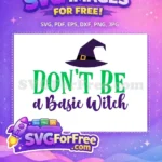 Free Green Purple Letters Free Witch Hat Halloween Free SVG - Instant Download