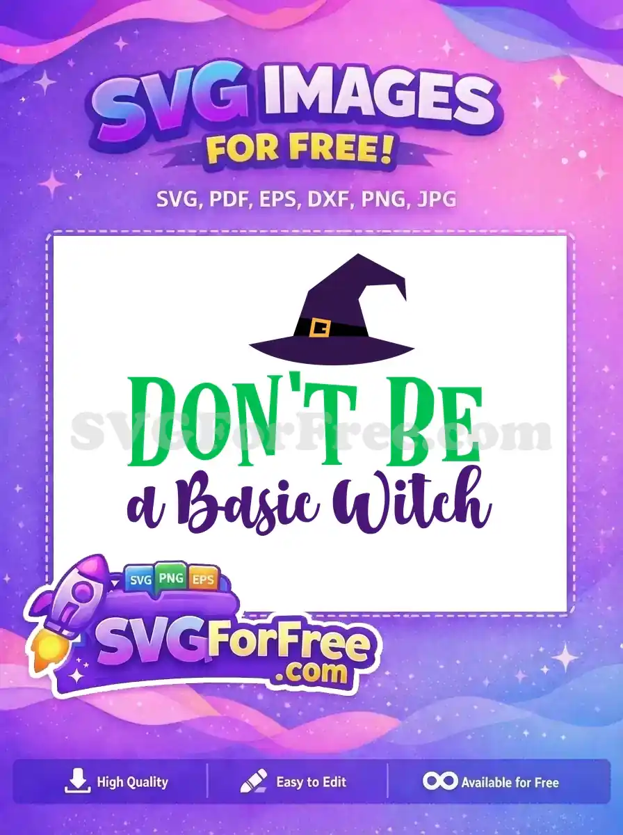 Free Green Purple Letters Free Witch Hat Halloween Free SVG
