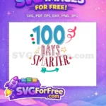 Free Teal Number Free Dotted Days 100 Smarter Free SVG - Instant Download