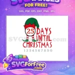 Free Christmas Elf Number Free Countdown Days Christmas Free SVG - Instant Download