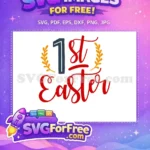 Free Blue Number One Free Easter Red Text Free SVG - Instant Download
