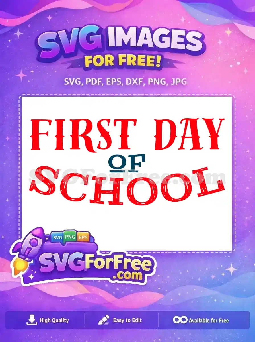 Free Red First Day Free School Navy Details Free SVG