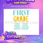 Free Teal First Grade Free Yellow Grade School Free SVG - Instant Download