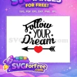 Free Black Calligraphy Free Heart Arrow Quotes Free SVG - Instant Download