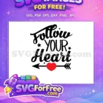 Free Heart Arrow Free Valentine Quote Saying Free SVG - Instant Download