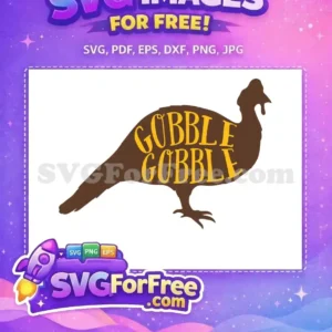 Free Brown Turkey Silhouette Free Gobble Quote Thanksgiving Free SVG