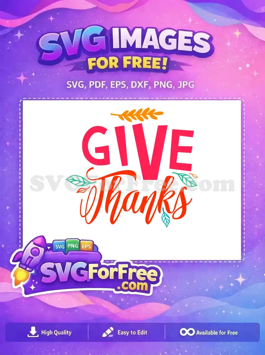 Free Pink Give Free Orange Thanks Fall Free SVG
