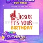 Free Red Go Hand Free Jesus Birthday Graphic Free SVG - Instant Download