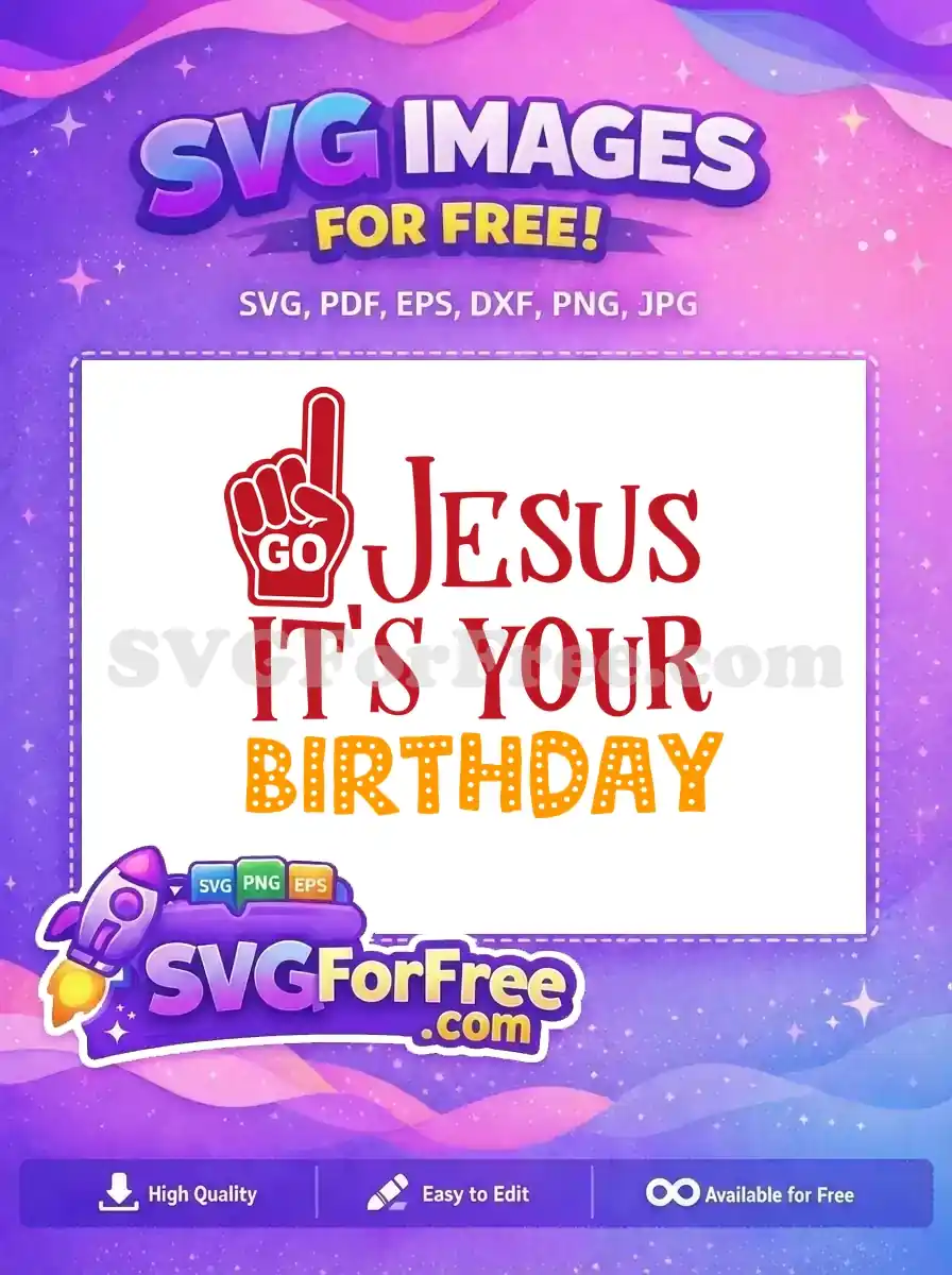 Free Red Go Hand Free Jesus Birthday Graphic Free SVG