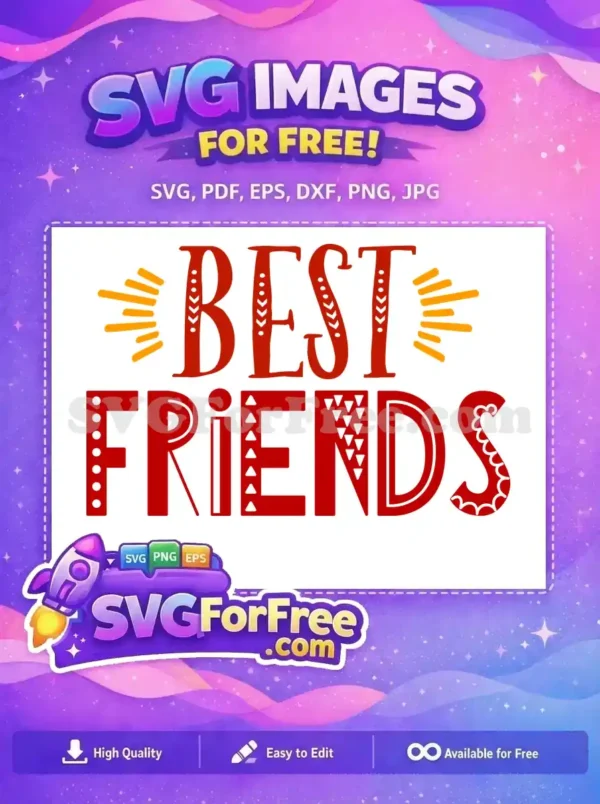 Free Decorative Lettering Free Best Friends Quote Free SVG