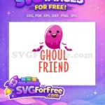 Free Cute Pink Ghoul Free Bats Graphic Ghoul Friend Free SVG - Instant Download