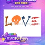 Free Bone Lettering Free Orange Skull Love Free SVG - Instant Download
