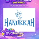 Free Hanukkah Dreidel Free Blue Hebrew Letters Hanukkah Free SVG - Instant Download