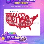 Free USA Map Free Patriotic Stars Happy Fourth Free SVG - Instant Download