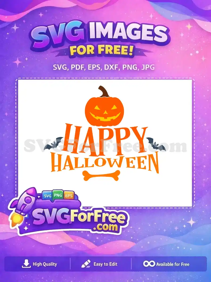 Free Smiling Jack O Lantern Free Bats Happy Halloween Free SVG