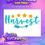 Free Teal Harvest Script Free Orange Stars Arrow Free SVG - Instant Download