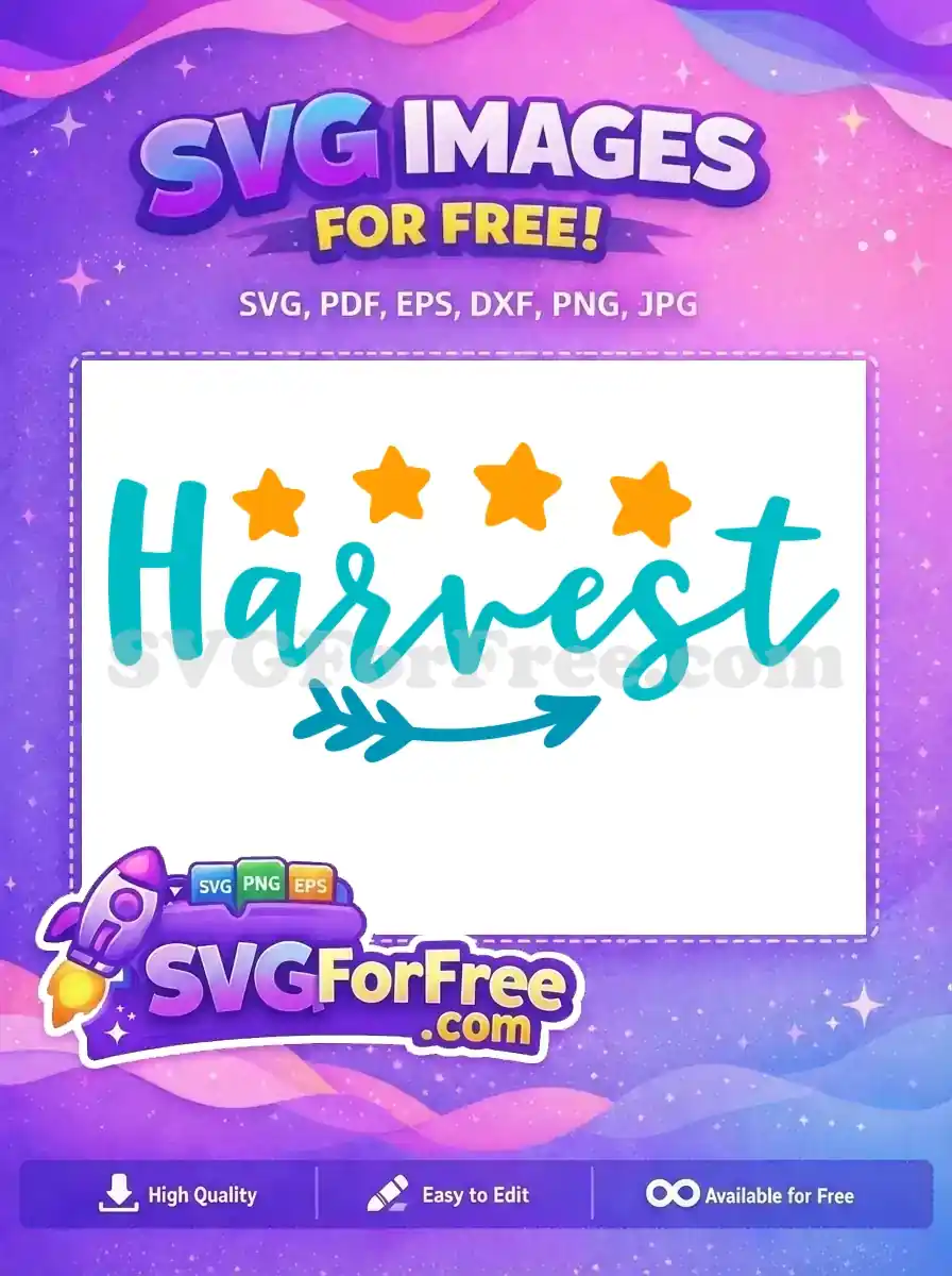 Free Teal Harvest Script Free Orange Stars Arrow Free SVG