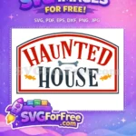 Free Red Haunted Free Blue House Halloween Free SVG - Instant Download