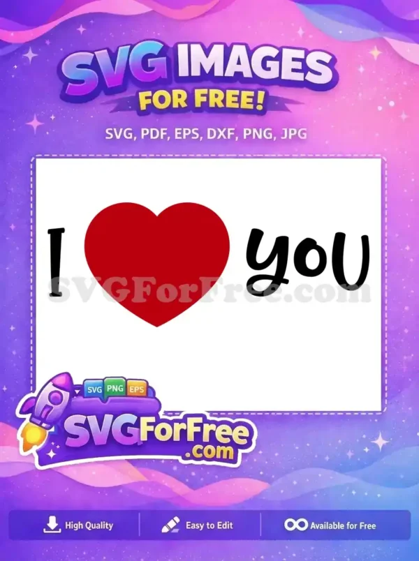 Free Red Heart Free Love Message Valentine Free SVG