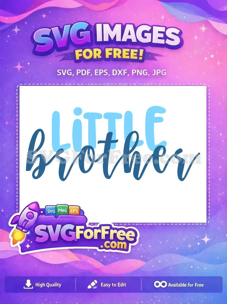 Free Blue Lettering Free Calligraphy Script Little Brother Free SVG