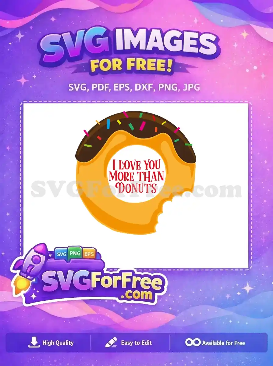 Free Chocolate Sprinkled Donut Free Love Quotes Sayings Free SVG