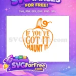 Free Orange Pumpkin Free Haunt It Halloween Free SVG - Instant Download