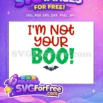 Free Red Lettering Free Green Boo Halloween Free SVG - Instant Download
