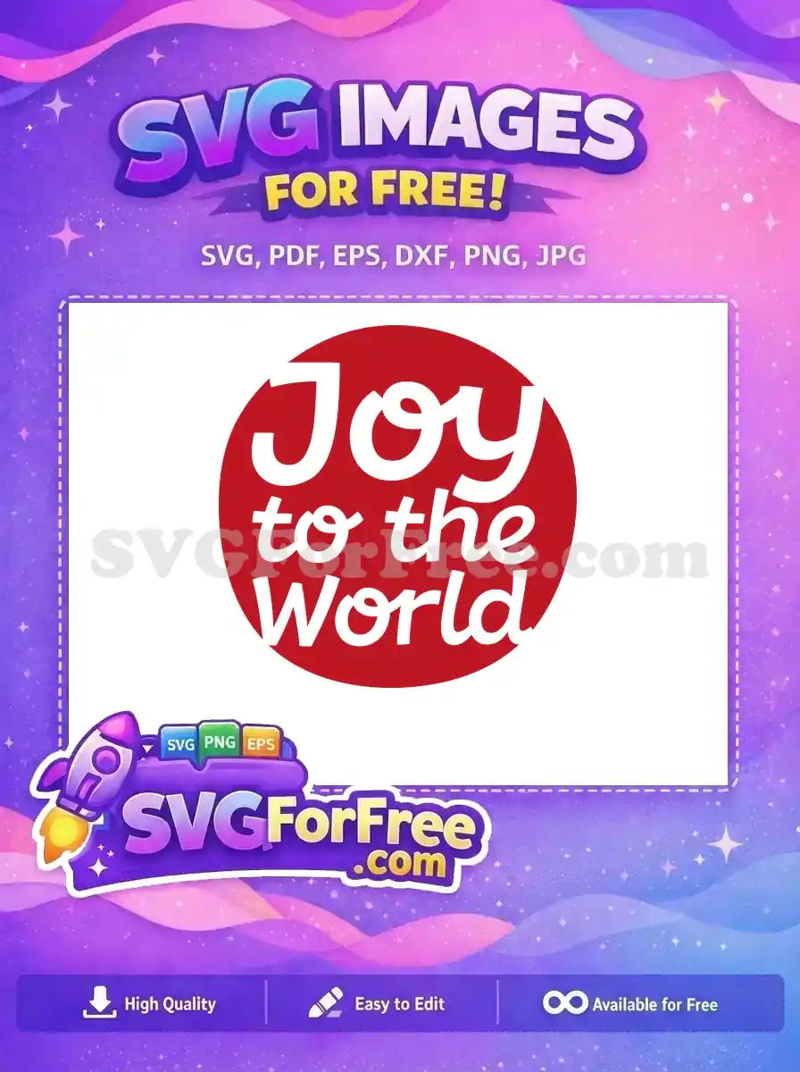 Free Joyful Red Free Joy to World Christmas Free SVG