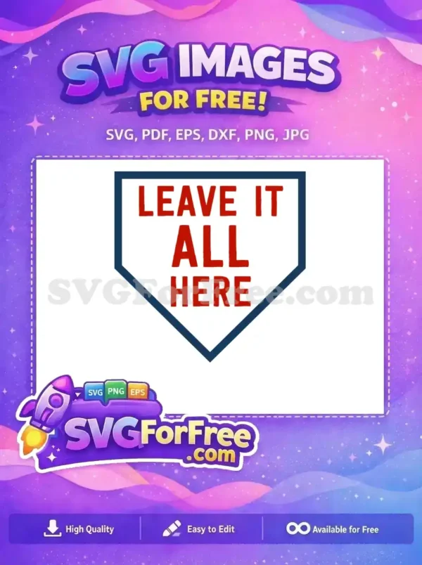 Free Red Letters Free Baseball Field Leave It All Free SVG
