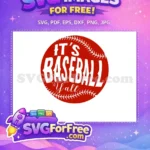 Free Baseball Stitch Free It's Baseball Y'all Design Free SVG - Instant Download