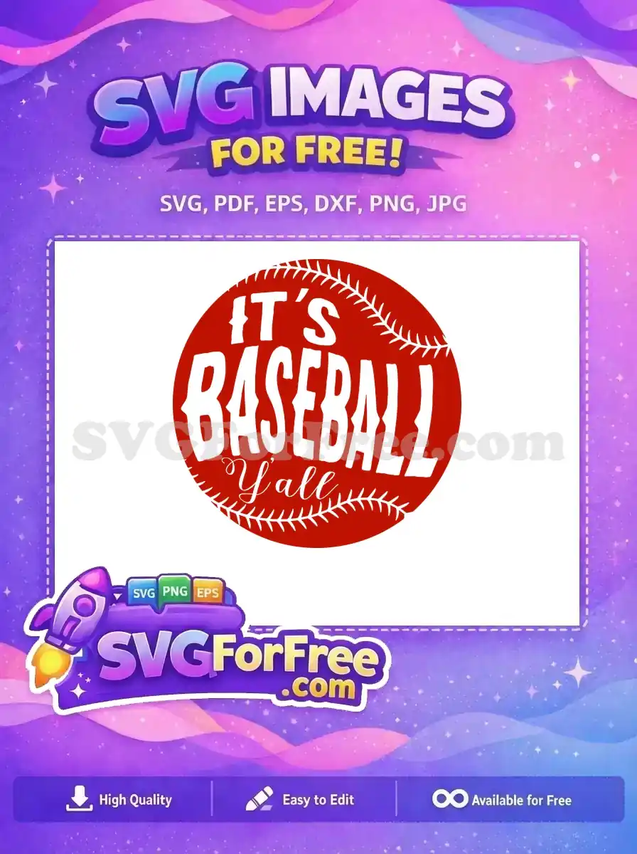 Free Baseball Stitch Free It's Baseball Y'all Design Free SVG