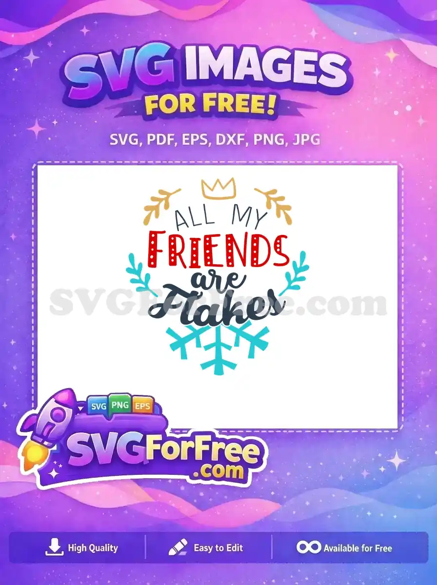Free Gold Crown Free Red Friends Winter Flakes Free SVG