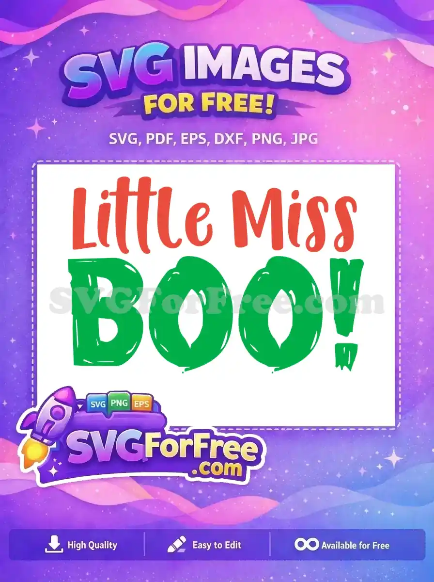 Free Little Miss Red Free Green Boo Halloween Free SVG