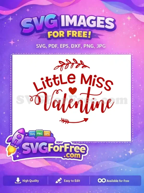 Free Red Heart Free Little Miss Valentine Quotes Free SVG