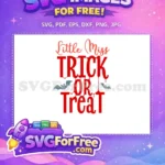 Free Little Miss Trick Free Treat Bats Halloween Free SVG - Instant Download