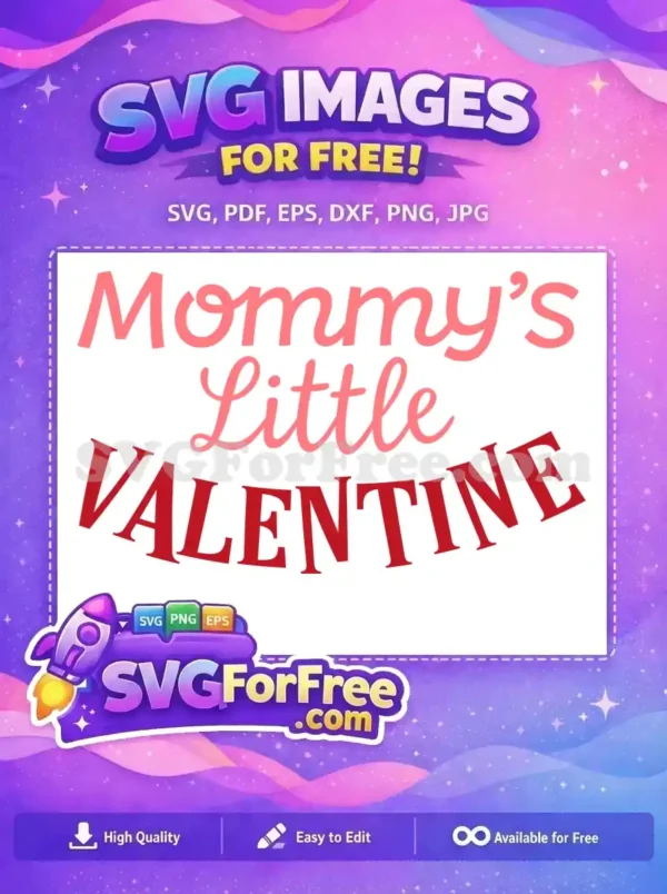 Free Mommy's Little Free Curvy Letters Valentine's Free SVG