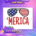 Free USA Flag Glasses Free Merica Quote Patriotic Free SVG - Instant Download