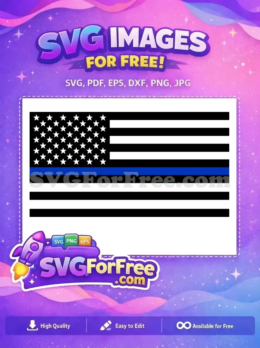 Free Thin Blue Line Free American Flag Police Free SVG