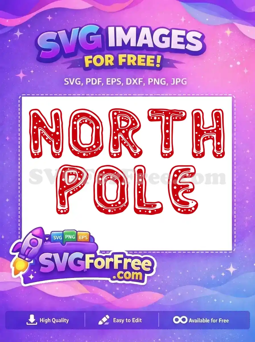 Free Red Letters Free White Dots North Pole Free SVG