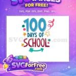 Free Teal Arrow Free Star 100 Days School Free SVG - Instant Download